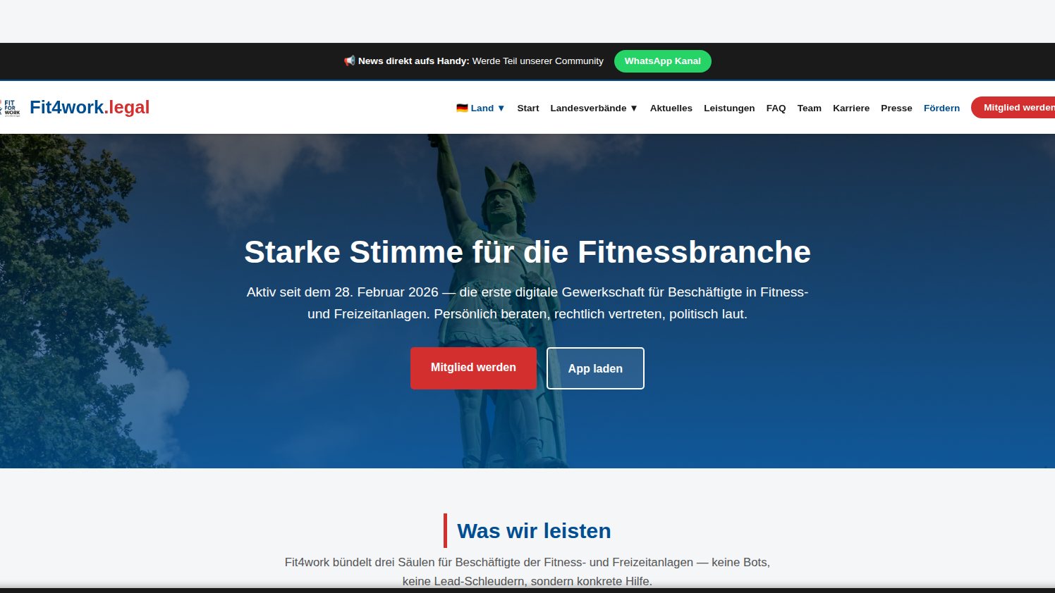Vorschau der Website fit4work